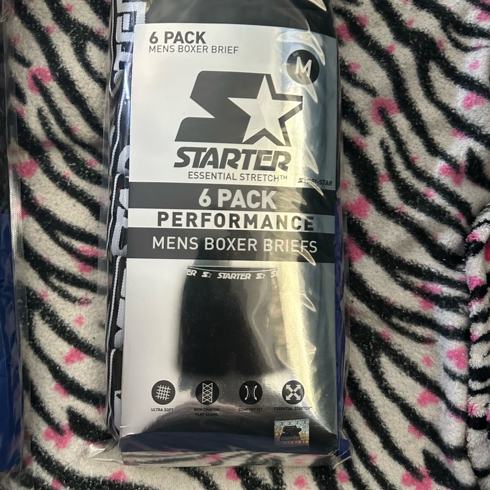 STARTER Men's Performance Boxer Briefs 6-Pack - Black